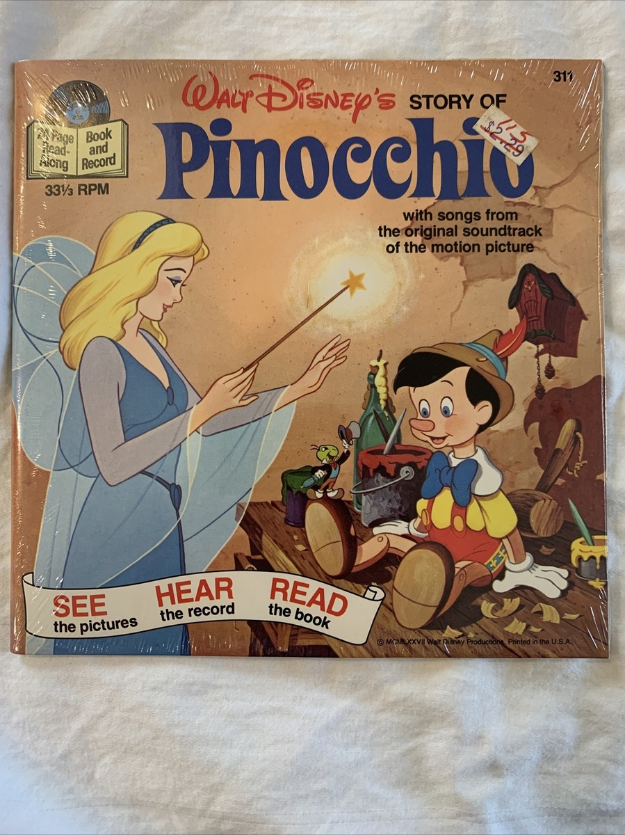 NEW/SEALED - Walt Disney's Story of Pinocchio Book and Record 7