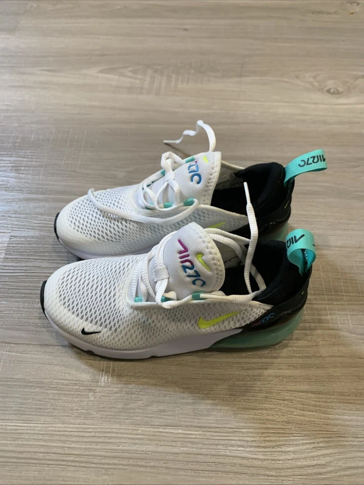Nike Air Max 270 Niños Talla 91 Blanco/Hiper Jade/Azul Real Profundo Zapatos.DX3348100 Foto 2 de 4