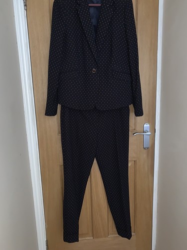 spotted trouser suit cigarette pants 