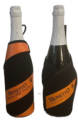 2 x Mionetto Prosecco DOC Treviso Brut Bottle Neoprene Insulated Sleeve Cozy