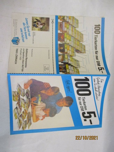 Tierkarten Werbe Flyer