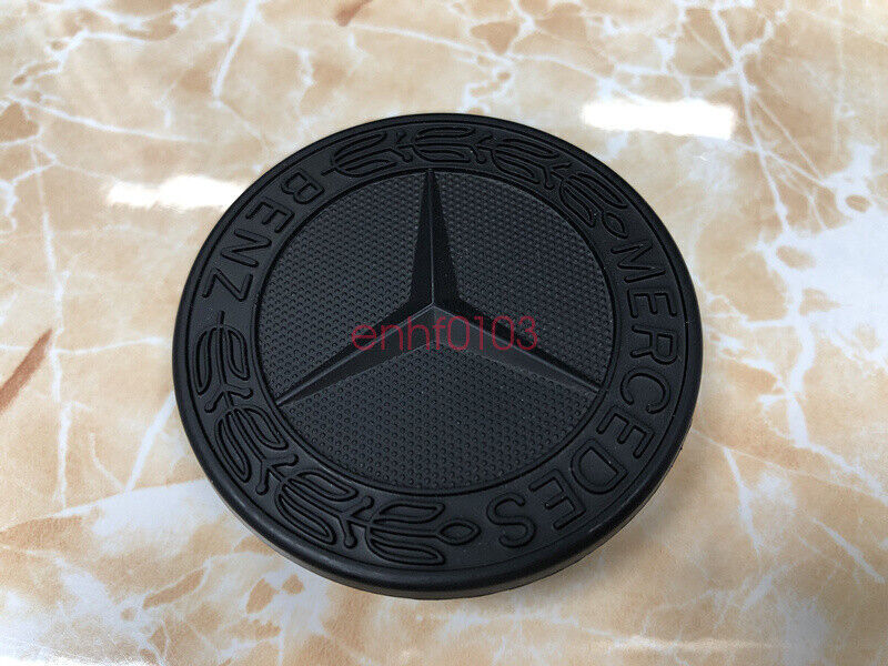 AMG Matte Black Flat Laurel Wreath Hood Emblem Badge Mercedes A2048170616