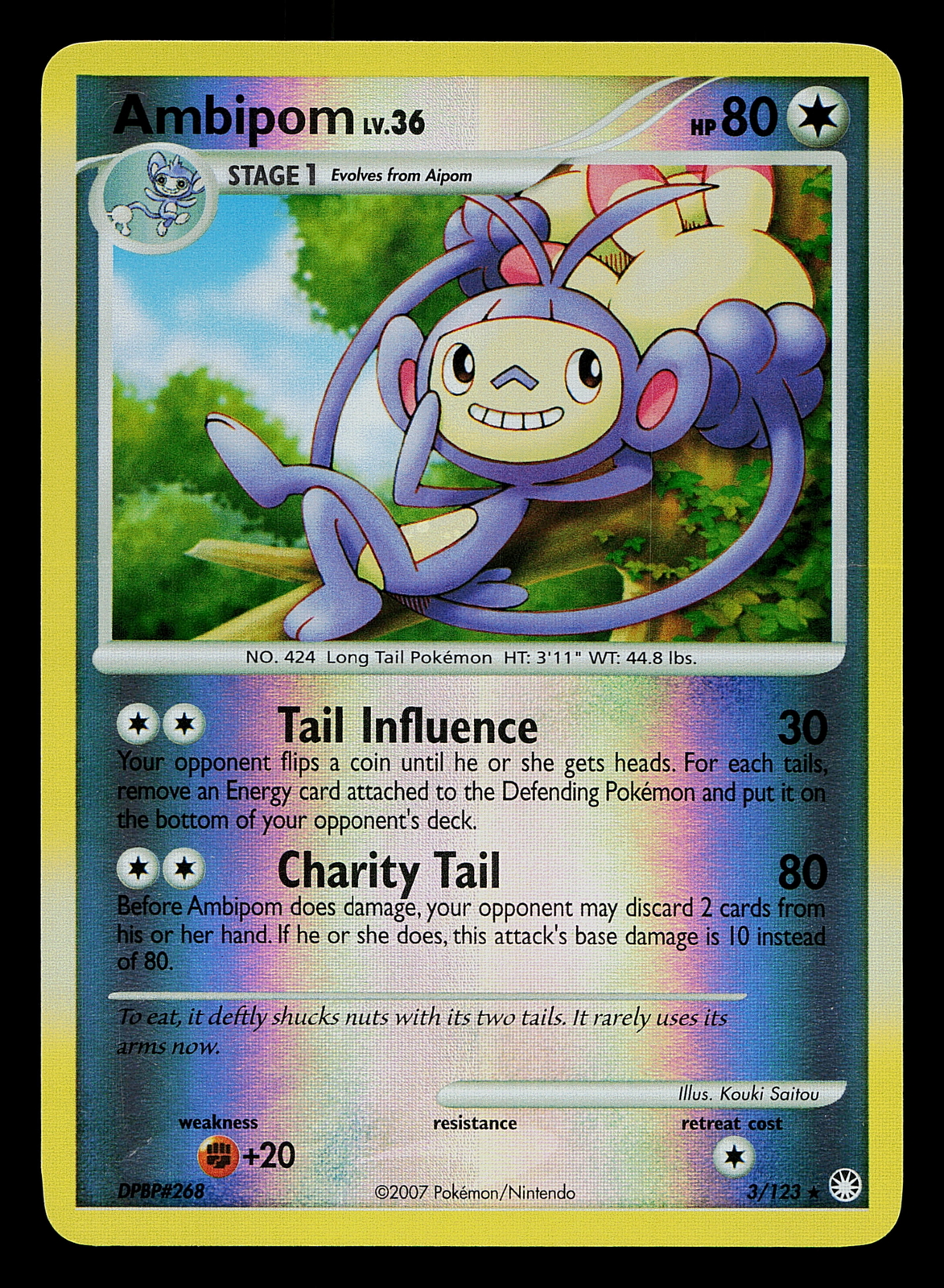 Pokemon Card - Ambipom Mysterious Treasures 3/123 Reverse Holo Rare