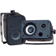 Pyle PDWR30B 3.5" Indoor/Outdoor Waterproof Speaker Pr Black