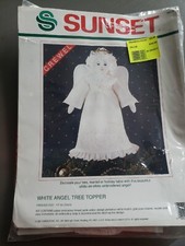 Dimensions Sunset 18018 White Angel Tree Topper Crewel Embroidery Kit 13"