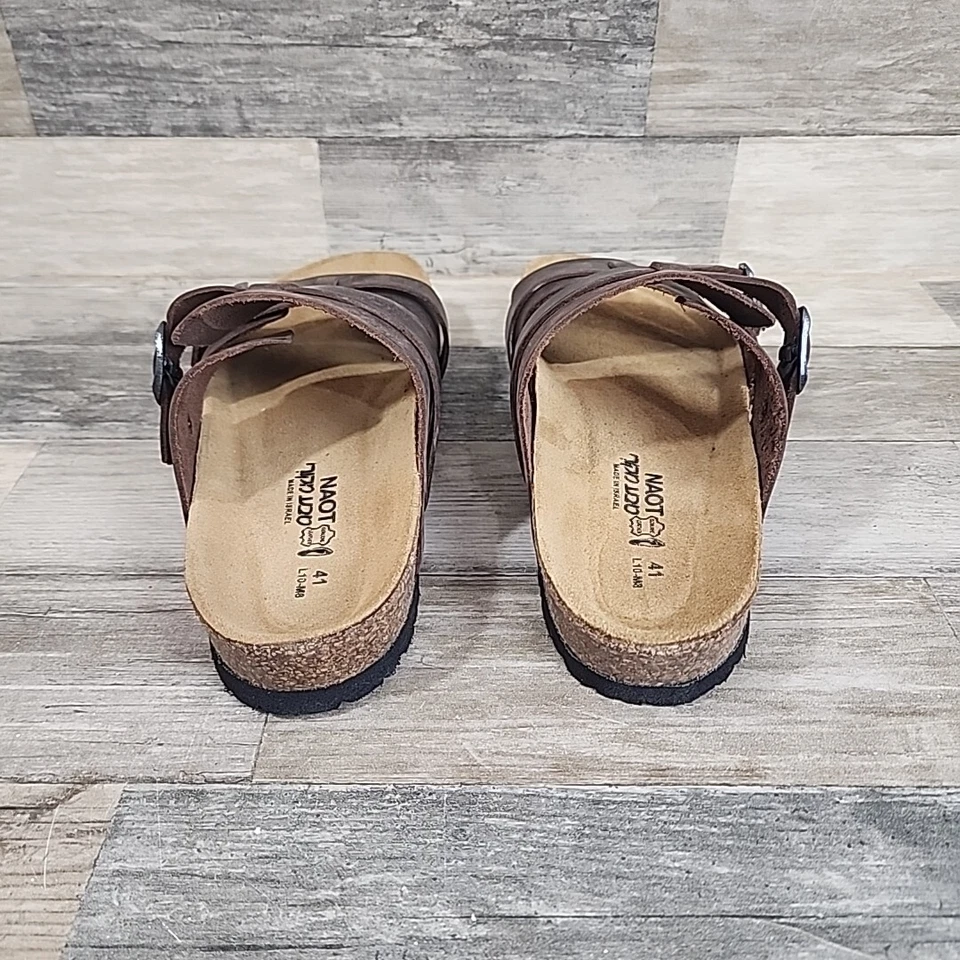 Sandalias de cuero marrón Naot Santa Cruz para hombre talla 8 para mujer talla 10 extensiones (USADAS 1X) Foto 3 de 4