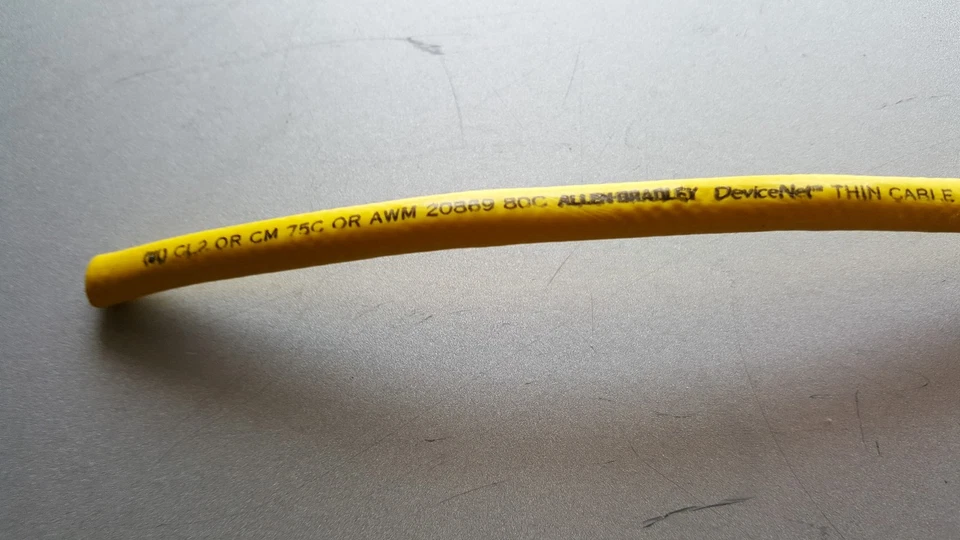 Cable delgado amarillo Belden 3085A Allen Bradley 1485C DeviceNet 22/1P+24/1P/25 pies Foto 2 de 4
