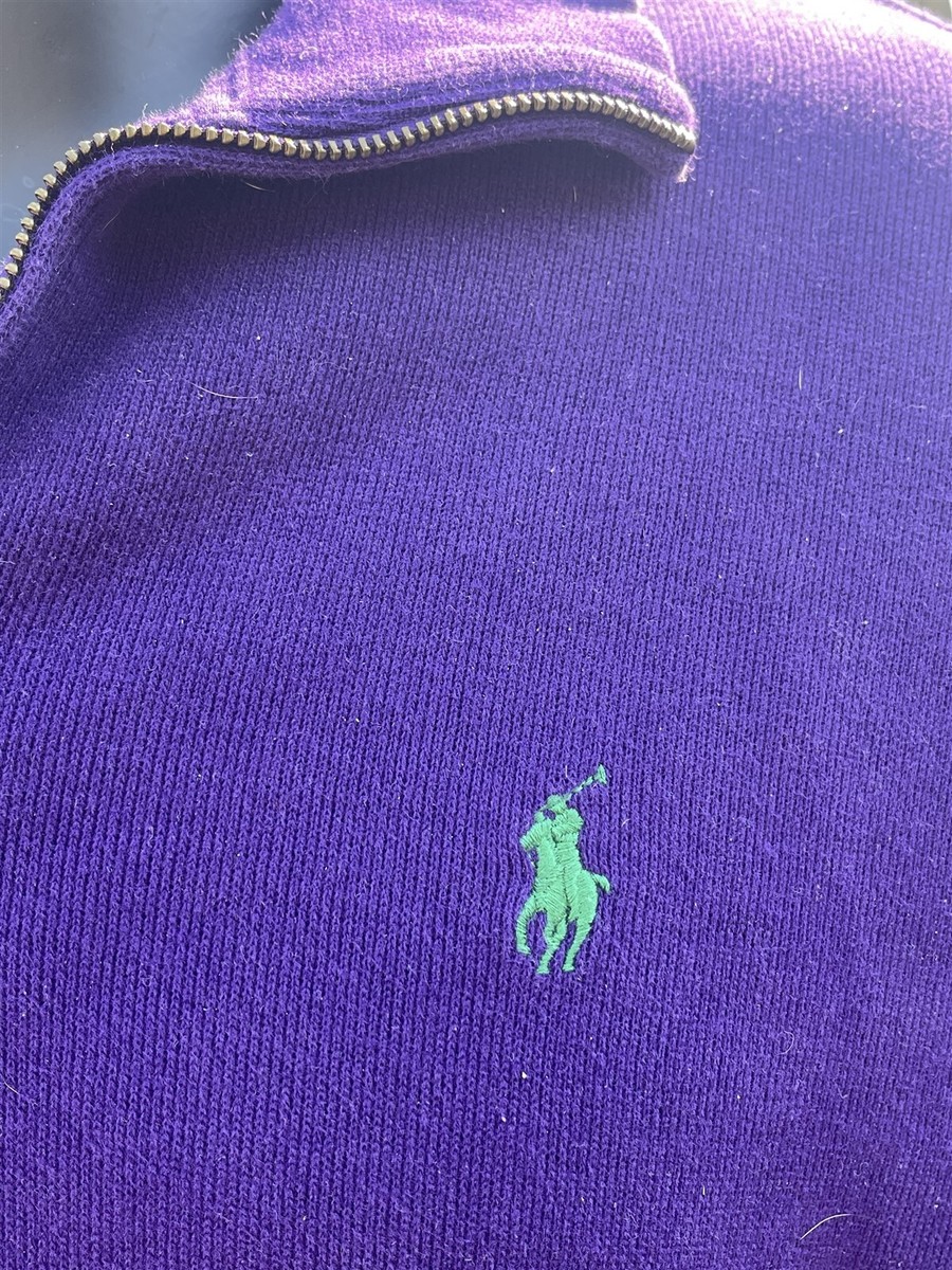 Polo Ralph Lauren Polo Purple Quarter-Zip Pullover w/Green Pony Polo Ralph Lauren Polo Purple Quarter-Zip Pullover w/Green Pony