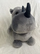 Aurora Hippo Plush Chunky Gray Hippopotamus Adorable Stuffed Animal 11"