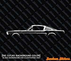 2x Car Silhouette Stickers For Ford Mustang 1965 1966 Fastback Image Is Loading 2x Car Silhouette Stickers For Ford Mustang 1965