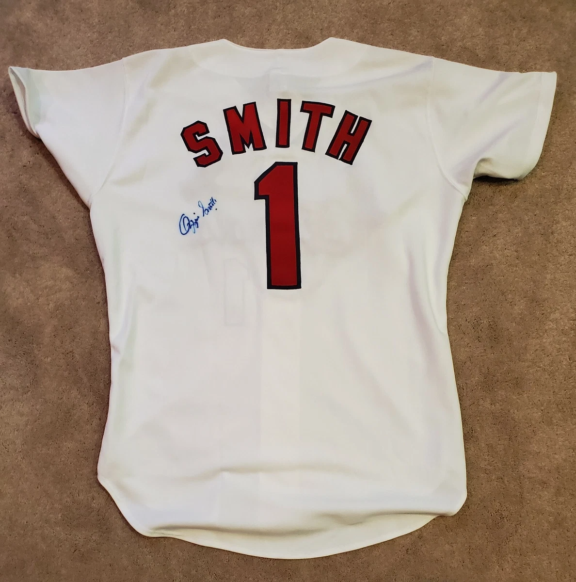 Ozzie Smith St. Louis Cardinals Authentic Baseball Jersey Autographed  Signed COA