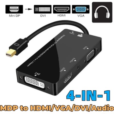 Mini DisplayPort Thunderbolt to DVI VGA HDMI In Adapter For