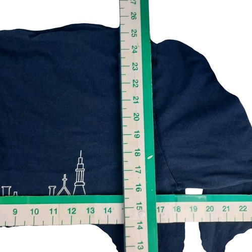 Mercer University T Shirt Mens Medium Port & Co Long Sleeve Blue White Print - Picture 5 of 5