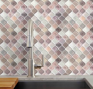 10 Pack Self Adhesive Wall Tile Arabesque Pink L And Stick Image Is Loading 10 Pack Self Adhesive Wall Tile Arabesque Pink