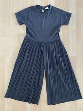 Zara Kids Sz 6/7 120cm Girls Dark Gray Pleated Jumpsuit