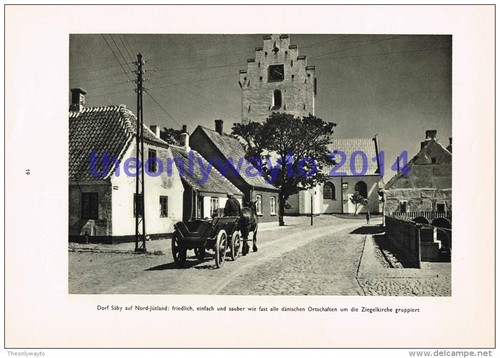 Village of Saby with Brick Built Church in N Jutland, Denmark, Photogravure Book