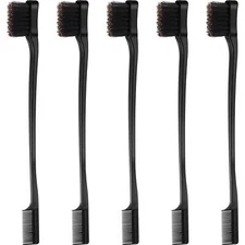 5-PCS Black Hair Edge Brush Double Sided Control Comb Combo Pack Smooth