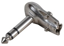 STEREO 6.35mm Flat Metal Jack Plug 1/4" Inch Right Angle 90 Degrees Connector