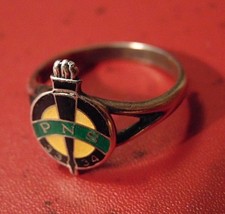 1933-34 PNS P.N.S. Partner National Societies sterling silver .925  enamel ring