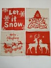 Christmas Zippered Pillow Covers 17"x17" set of 4 New