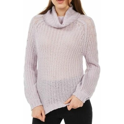 Planet Gold Womens Junior M Misty Lilac Purple Cowl Neck Sweater NWT DE16