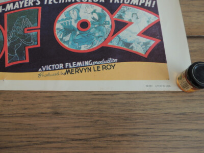 Wizard Of OZ Litho Poster 1939 Portal Publications Metro Goldwyn
