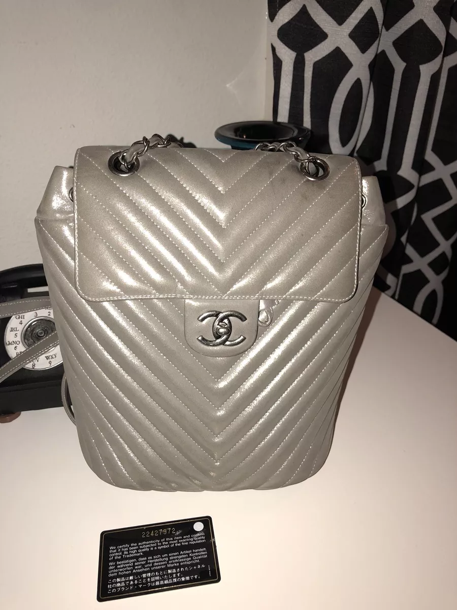 chanel silver top handle bag