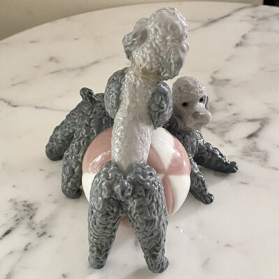 Lladro Playful Dogs Poodle Dog 1258 Ball Playful Puppy Figurine | eBay