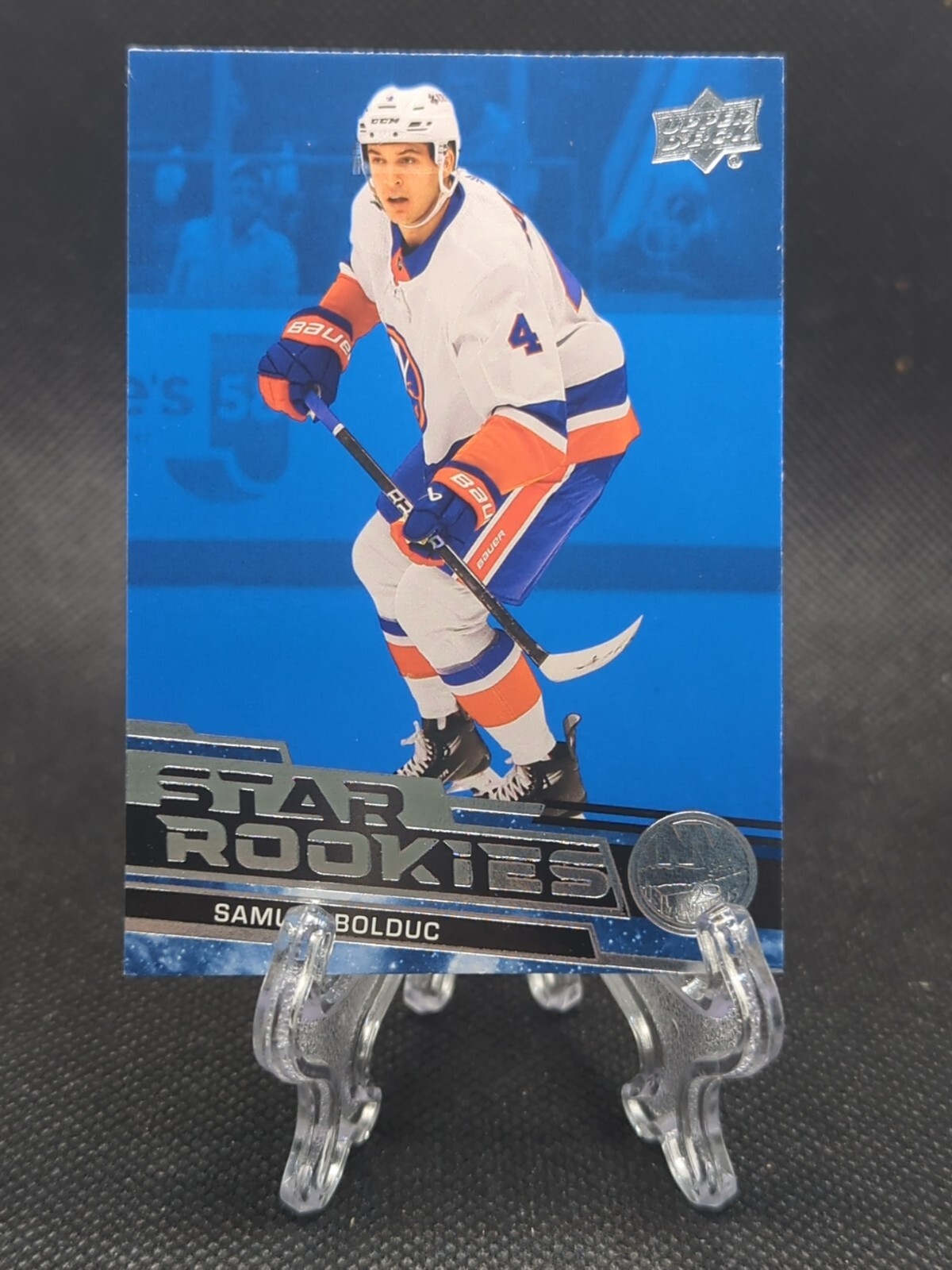 2023-24 Upper Deck Star Rookies Blue Parallel  Samuel Bolduc RC Card #18
