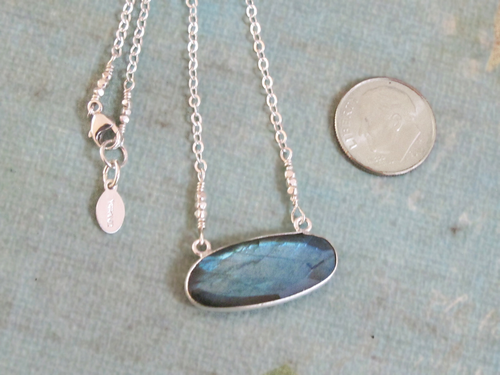 djs Sundance Sol Labradorite Charm Sterling Silver Chain Boho Necklace LK Cataog - Picture 7 of 7
