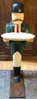 Hand Carved Solid Wooden Butler That Holds a Porcelain Plate with Gold Leaf