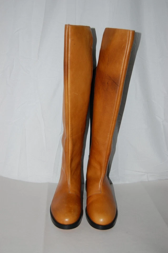 36/6❤️BOTAS ALTAS DE CUERO PLANAS DE MOTOCICLISTA MONTANDO SOBRE RODILLAS ITALIA Foto 2 de 4