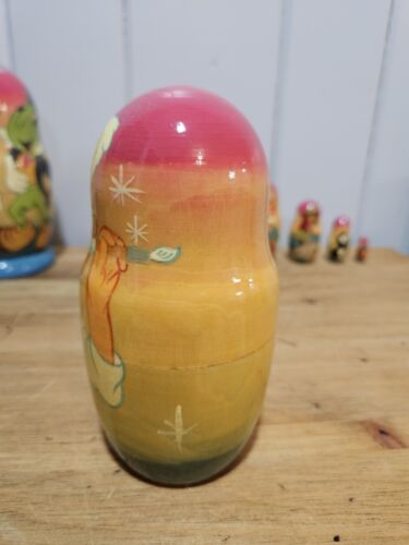 Handpainted Pinnochio Russian Nesting Dolls Set Of 7 Signed - Picture 6 of 19