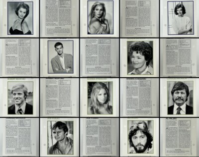 Vintage Hollywood Movie Stars Edito Services Encyclopedia Card - You Choose