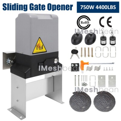 Electric Sliding Gate Opener 4400lb Automatic Motor Remote Kit Heavy Duty Chain