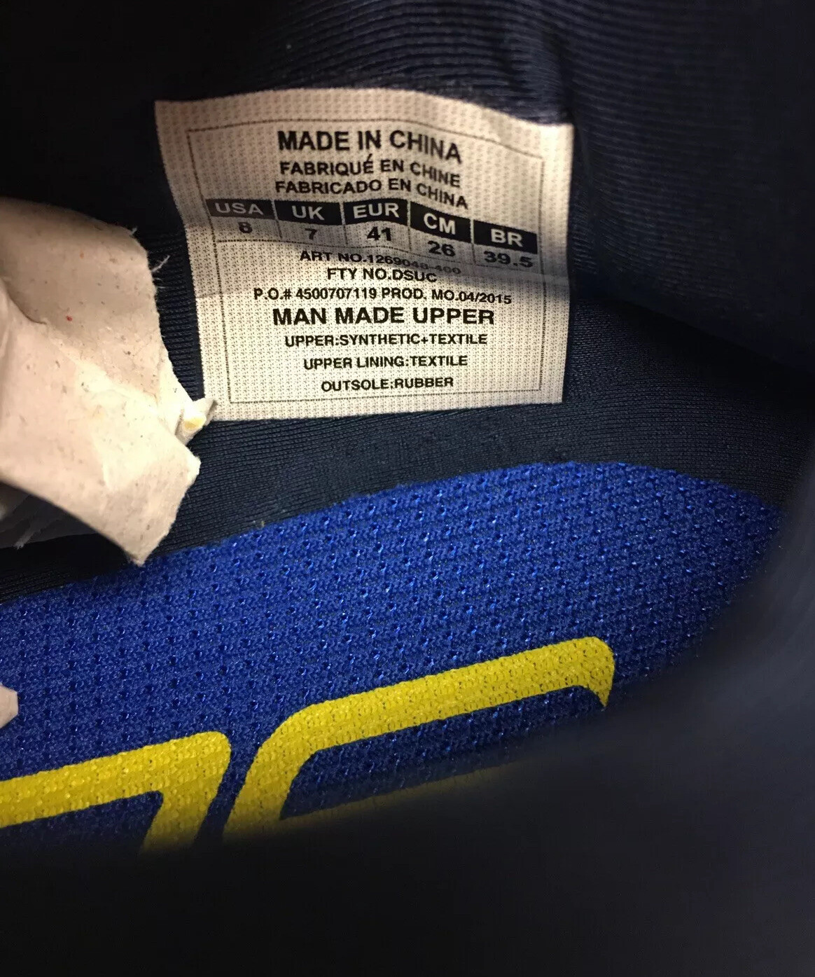 Under Armour Curry 1 Low Mens Size 8 Royal Taxi “Dub Nation” Basketball Shoes thumbnail 8