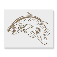 Salmon Fish Stencil - Reusable Mylar Stencils for Painting