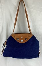 Richmark~Made in America~Brown Leather And Denim Purse