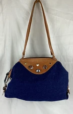 Richmark~Made in America~Brown Leather And Denim Purse