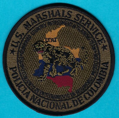 UNITED STATES MARSHAL SERVICE POLICIA NACIONAL DE COLOMBIA SHOULDER PATCH