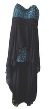 Adrianna Papell Dress Womens Junior 17/18 Lined Sequin Chiffon  Party Holiday