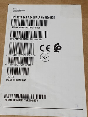 HPE Enterprise P09149-B21 Festplatte 10Tb SAS 7.2K 190017321196