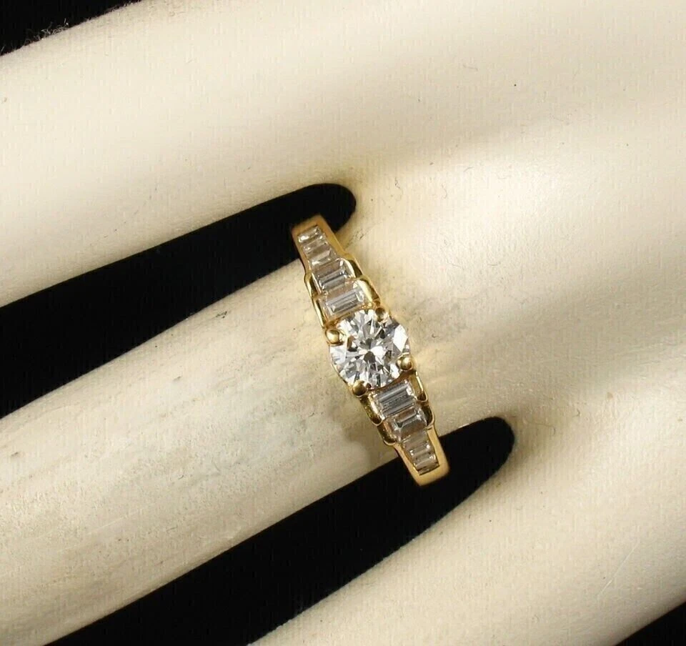2.50Ct Round Lab Created Diamond Fancy Women's Halo Ring 14K Yellow Gold Plated - Image 3 of 4