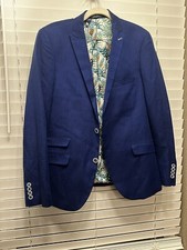 Paisley Gray Skinny Fit Suit Separates Jacket Blue Size Medium 38R