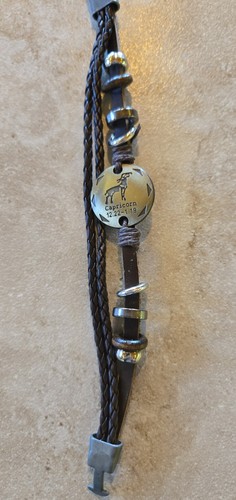 Capricorn Zodiac Leather Bracelet | Astrology Jewelry | 8.29" Adjustable - Picture 3 of 3