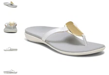 Vionic Raysa White Leather Sandal Flip Flop Women's US sizes 5-12 NEW!!