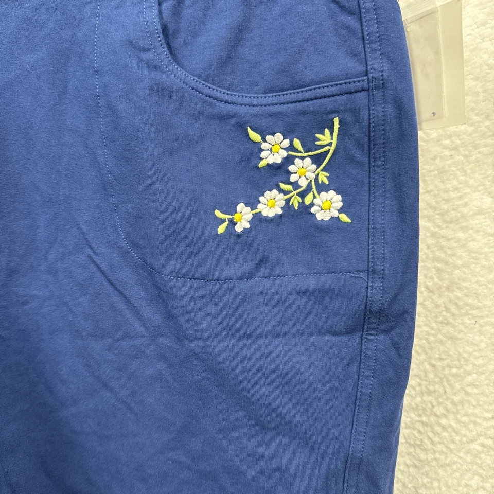 Dream Jeannes Quacker Factory Womens Navy Blue Embroidered Shorts Pull On 3X NEW - Image 2 of 4