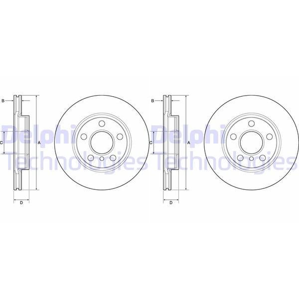 2X Delphi Bremsscheiben 280Mm BelÜFtet Vorne Passend FÜR BMW 2 Mini Mini |-image
