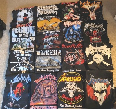 DEATH THRASH HEAVY METAL SHIRT LOT XL SLAYER VENOM SODOM MOTORHEAD VOIVOD RARE 
