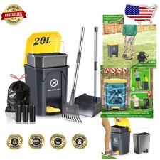 Large Outdoor Dog Poop Bin w/ Scooper  60 Bags - Hands-Free Pedal 20L